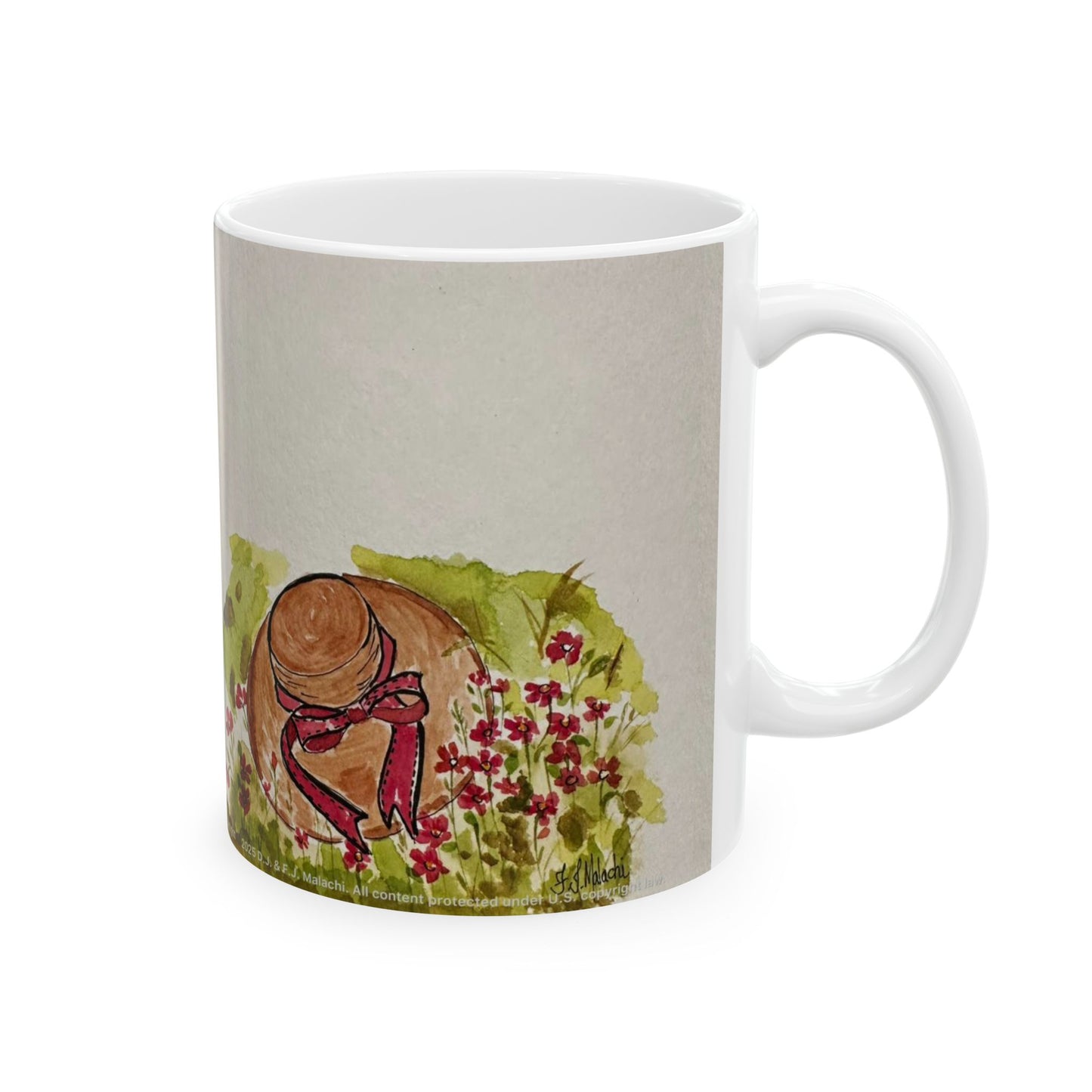 Nature-Inspired Ceramic Mug with Floral Design, Coffee Cup, Tea Mug, Gift for Nature Lovers, Eco-Friendly Mug, Kitchen Decor, Art Mug