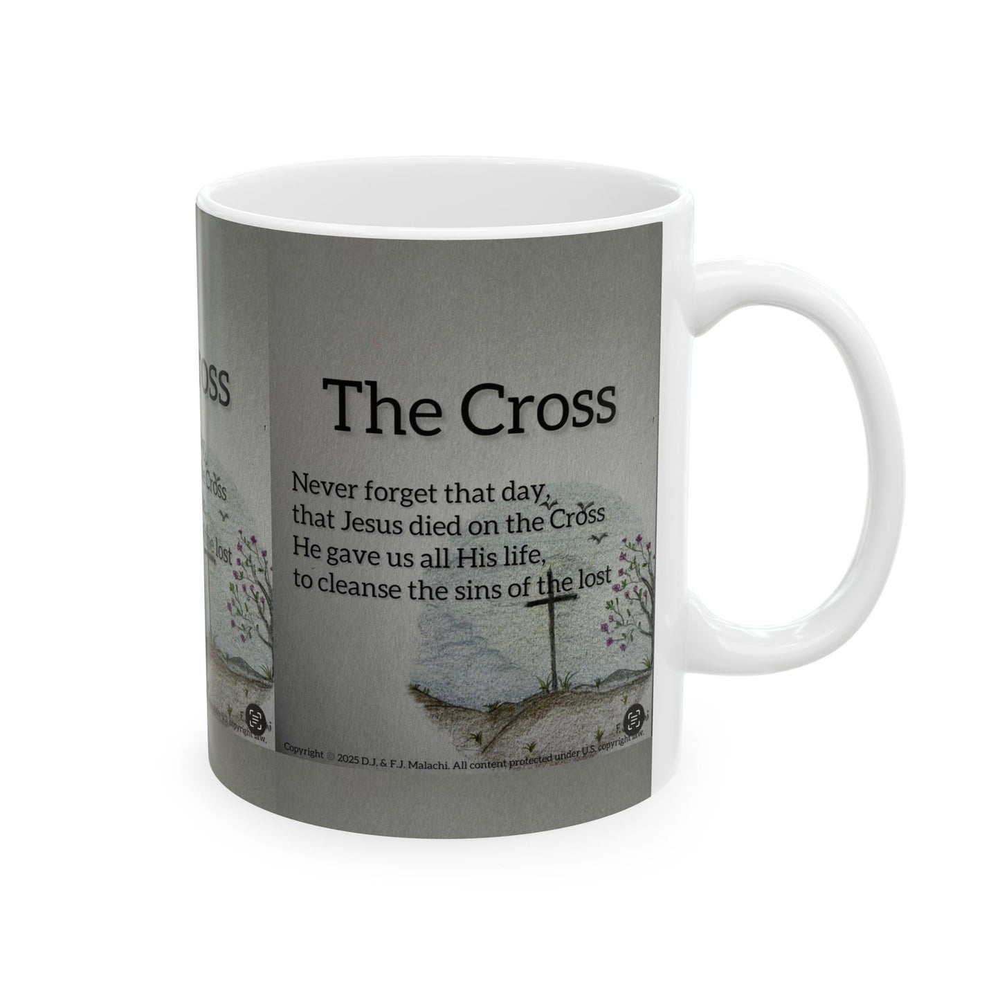 Inspirational Ceramic Mug – The Cross | Christian Gifts, Faithful Coffee Cup, Religious Decor, Encouragement
