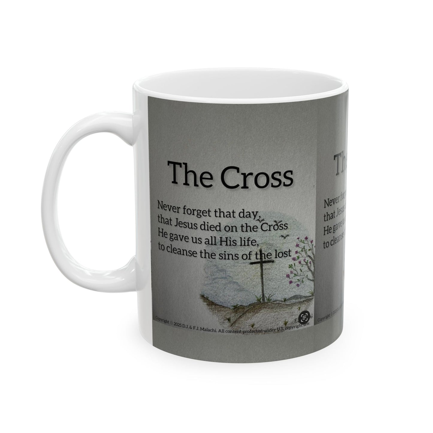 Inspirational Ceramic Mug – The Cross | Christian Gifts, Faithful Coffee Cup, Religious Decor, Encouragement