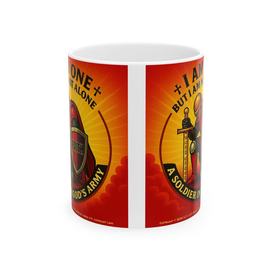 I Am One - Soldier in God’s Army (Red & Gold) Ceramic Coffee Mug