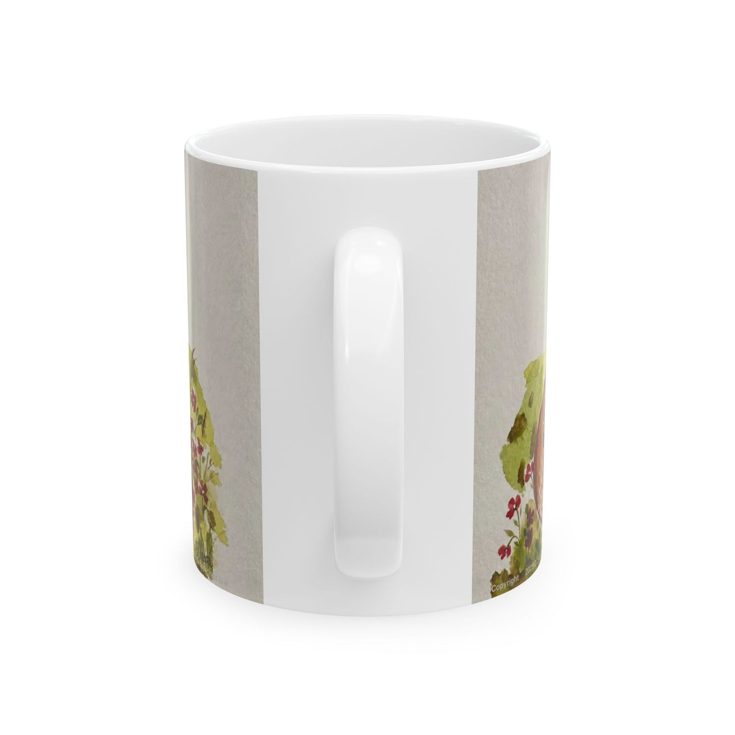 Nature-Inspired Ceramic Mug with Floral Design, Coffee Cup, Tea Mug, Gift for Nature Lovers, Eco-Friendly Mug, Kitchen Decor, Art Mug