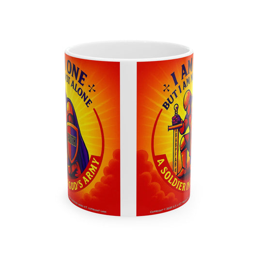 I Am One - Soldier in God’s Army (Red, Purple & Gold) Ceramic Coffee Mug