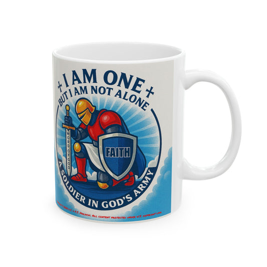 Christian Faith Ceramic Mug - Inspirational Gift for Believers, Soldier in God's Army, Encouraging Coffee Cup, Bible Verse Mug, [...]