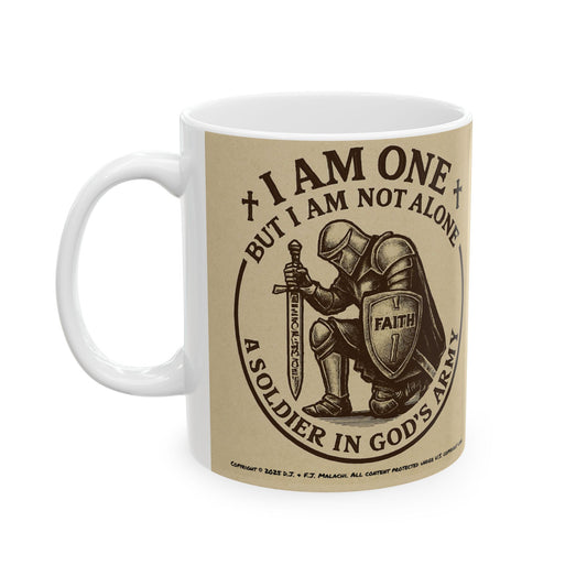 Faith-Inspired Ceramic Mug, Coffee Gift for Soldiers, Inspirational Gift, Religious Gift, Encouragement Mug, Prayer Mug