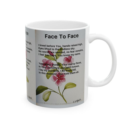 Inspirational Ceramic Mug, Floral Mug, Gift for Her, Motivational Coffee Cup, Prayer Mug, Home Office Decor
