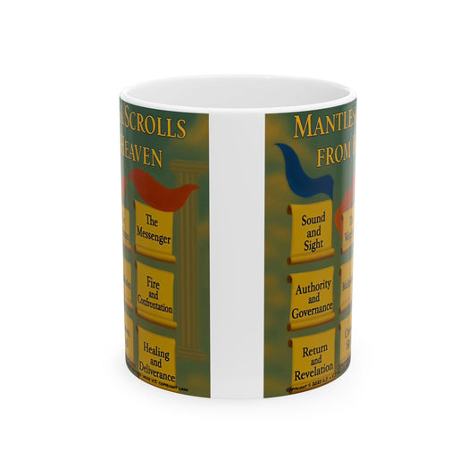 Heavenly Scrolls Ceramic Mug - Inspirational Gift, Coffee Cup for Spiritual Reflection, Unique Decor for Home or Office