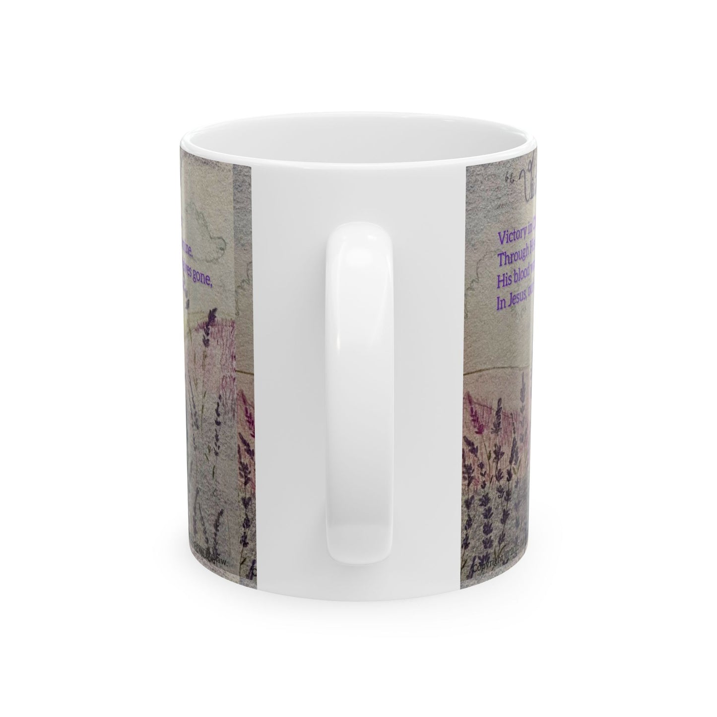 Victory in Jesus (#2) Floral Ceramic Coffee Mug by Artist F.J. Malachi