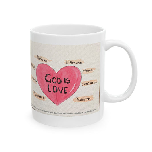 God Is Love Ceramic Coffee Mug by Artist F.J. Malachi
