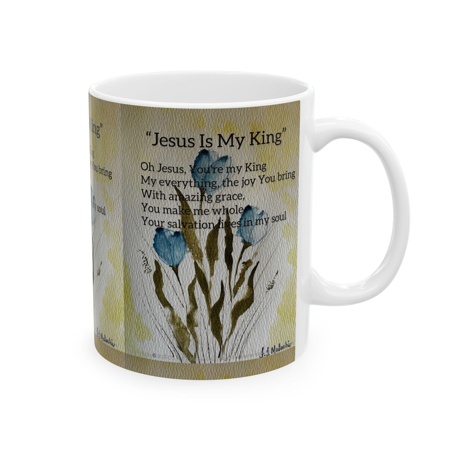 Inspirational Ceramic Mug - "Jesus Is My King" - Christian Gift for Coffee Lovers, Faith-Based Decor, Devotional Item, Birthday Gift, [...]