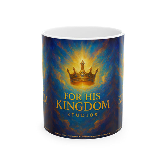 Ceramic Mug, Crown Kingdom Design, Inspirational Coffee Cup, Gift for Royalty Lovers, Unique Office Decor, Perfect for Celebrations