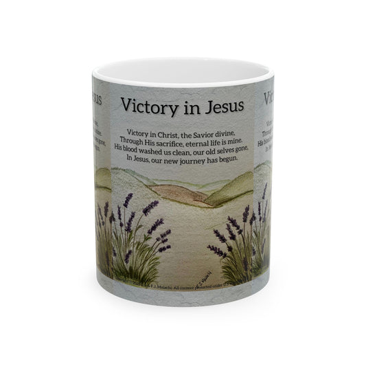 Inspirational Ceramic Mug, Victory in Jesus Quote, Faith-based Gift, Spiritual Coffee Mug, Christian Home Decor, Encouraging [...]