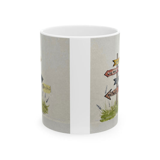 Whimsical Directional Ceramic Mug, Perfect for Coffee Lovers, Gift for Nature Enthusiasts, Inspirational Home Decor, Unique Travel [...]