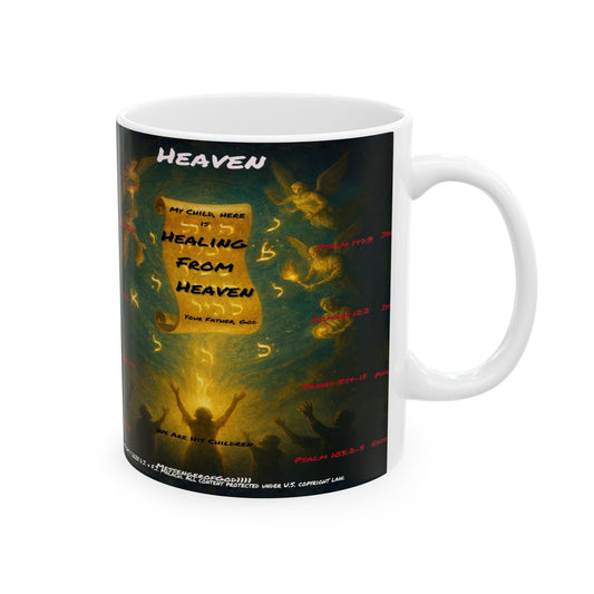 Heavenly Inspiration Ceramic Mug | Inspirational Coffee Cup for Lovers of Art, Gifts for Spirituality, Unique Kitchen Decor, 11oz, 15oz