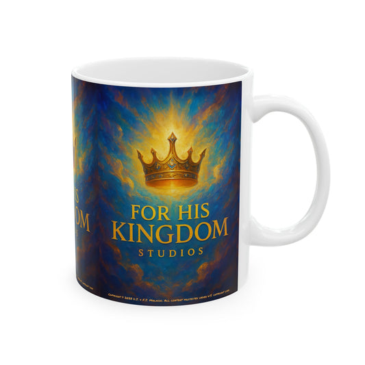 Ceramic Mug, Crown Kingdom Design, Inspirational Coffee Cup, Gift for Royalty Lovers, Unique Office Decor, Perfect for Celebrations
