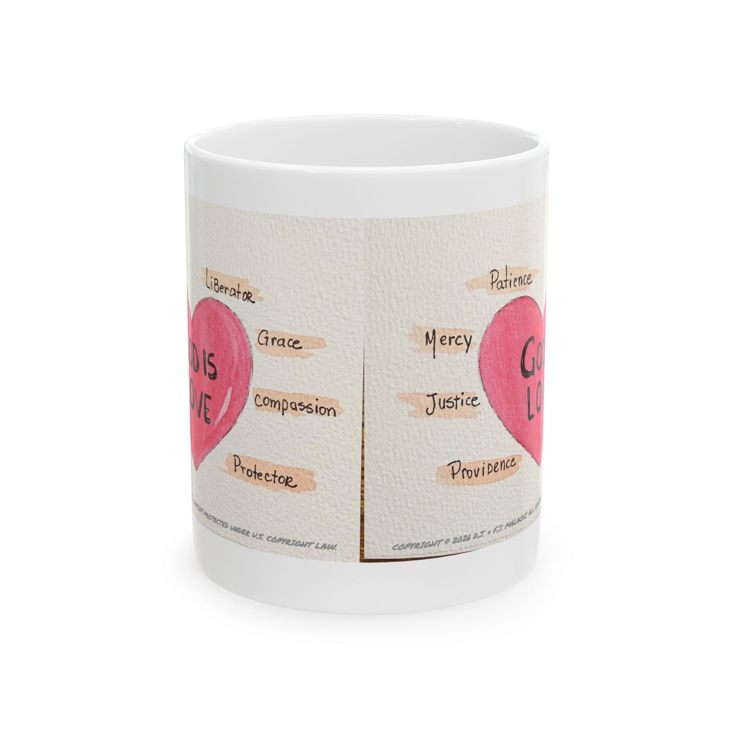 God Is Love Ceramic Coffee Mug by Artist F.J. Malachi