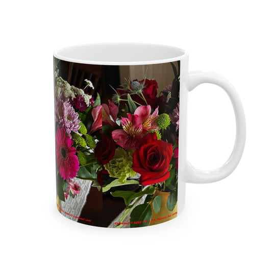 Floral Ceramic Mug - Vibrant Flower Design for Coffee Lovers, Gift for Her, Wedding Favors, Mother's Day, Birthday