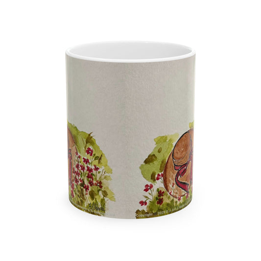 Nature-Inspired Ceramic Mug with Floral Design, Coffee Cup, Tea Mug, Gift for Nature Lovers, Eco-Friendly Mug, Kitchen Decor, Art Mug