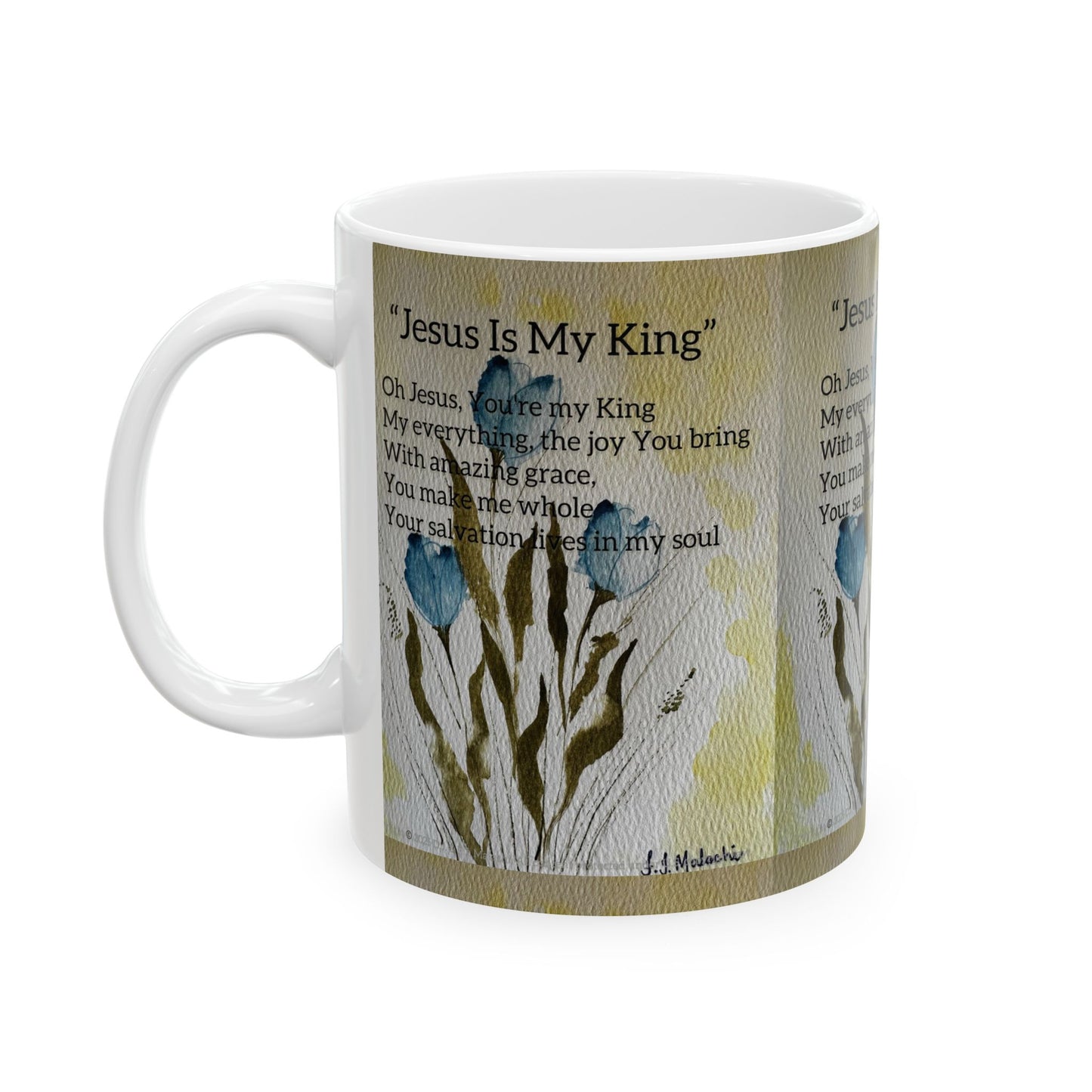 Inspirational Ceramic Mug - "Jesus Is My King" - Christian Gift for Coffee Lovers, Faith-Based Decor, Devotional Item, Birthday Gift, [...]