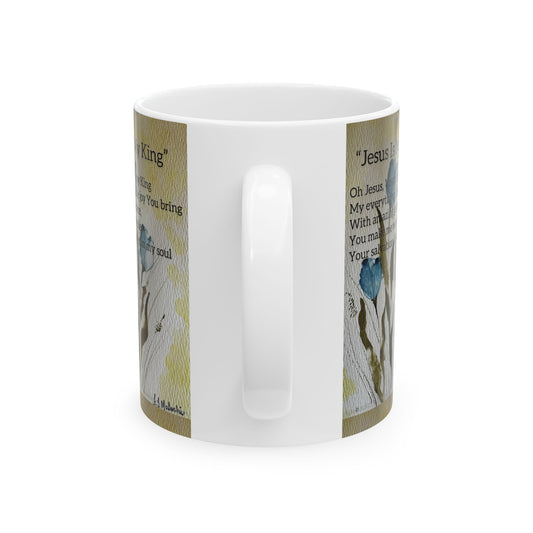 Inspirational Ceramic Mug - "Jesus Is My King" - Christian Gift for Coffee Lovers, Faith-Based Decor, Devotional Item, Birthday Gift, [...]
