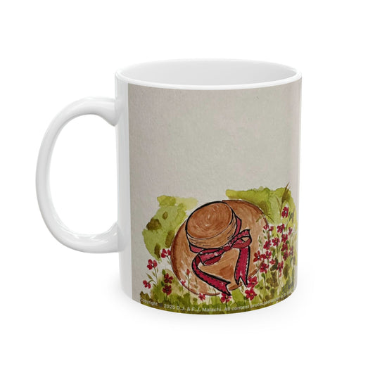 Nature-Inspired Ceramic Mug with Floral Design, Coffee Cup, Tea Mug, Gift for Nature Lovers, Eco-Friendly Mug, Kitchen Decor, Art Mug