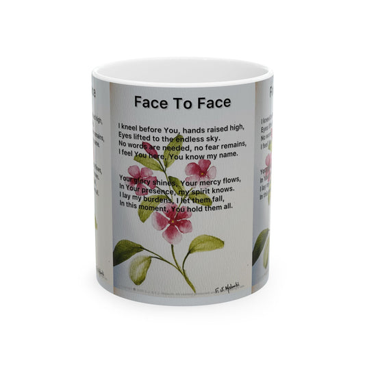 Inspirational Ceramic Mug, Floral Mug, Gift for Her, Motivational Coffee Cup, Prayer Mug, Home Office Decor